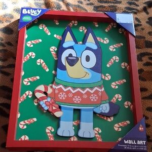 NWT Bluey Wall Art with Candy Cane